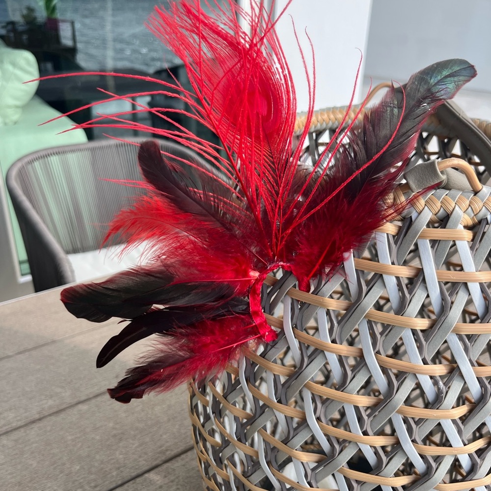 Red Peacock Ear Cuff